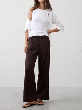 NWT Banana Republic Factory Crinkle Satin Pull-On Pant